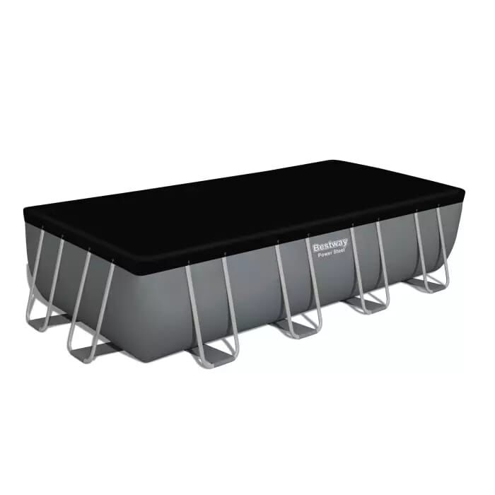 56465 Каркасный прямоугольный бассейн Bestway Power Steel 549х274х122см, 14812л, карт.фил.-нас. 5678/ч, лестница, тент